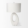 Tao 20.0L x 20.0W x 33.0H Cream Base with White Shade Table Lamp, by Mercana, 18" length x 18" width x 31.3" height thumbnail 5