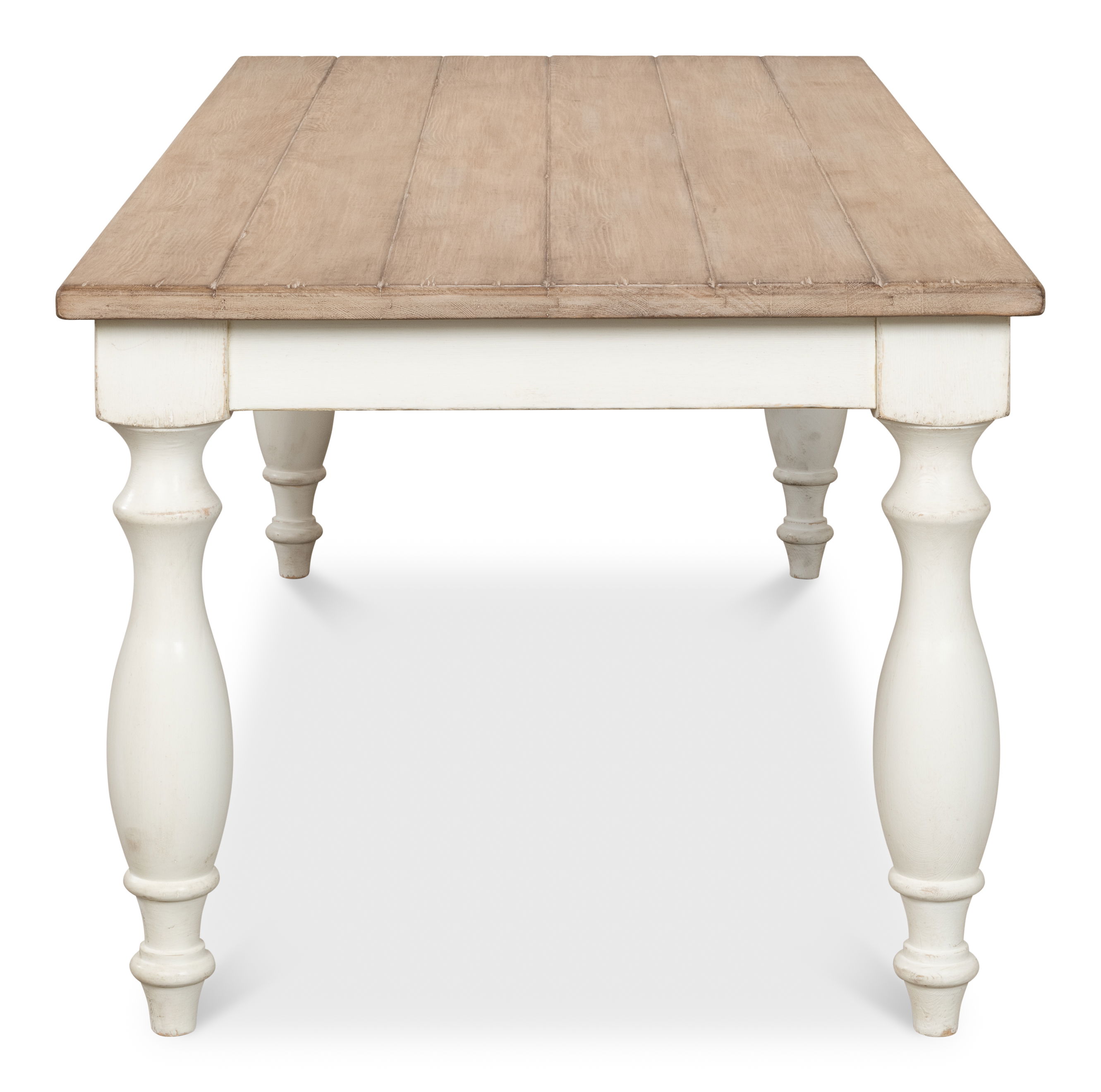 Brie Dining Table, Ant.White/Natural Top large image 