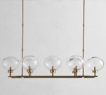 Online Designer Dining Room Maisie Linear Chandelier, Brass