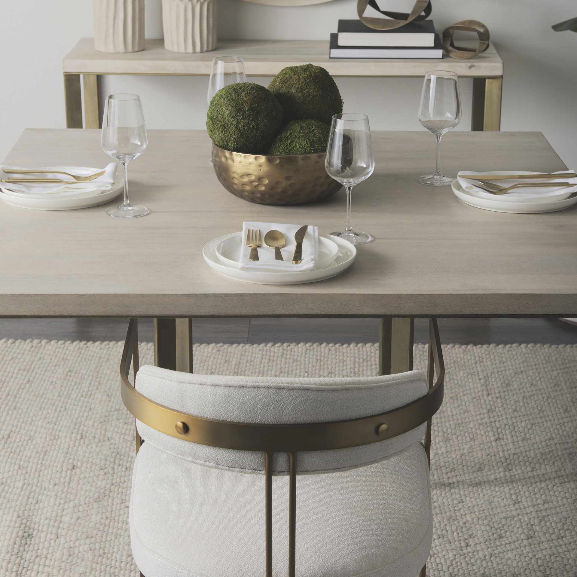 Karmel 12L x 12W Gold Hammered Aluminum Bowl, Decorative Bowl by Mercana, 11.42" length x 11.42" width x 3.94" height View 5