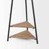 Everett Matte Black Metal with Two Wood Shelves Coat Rack, Stands, Racks & Hook by Mercana, 16.75" length x 16.75" width x 71" height thumbnail 7