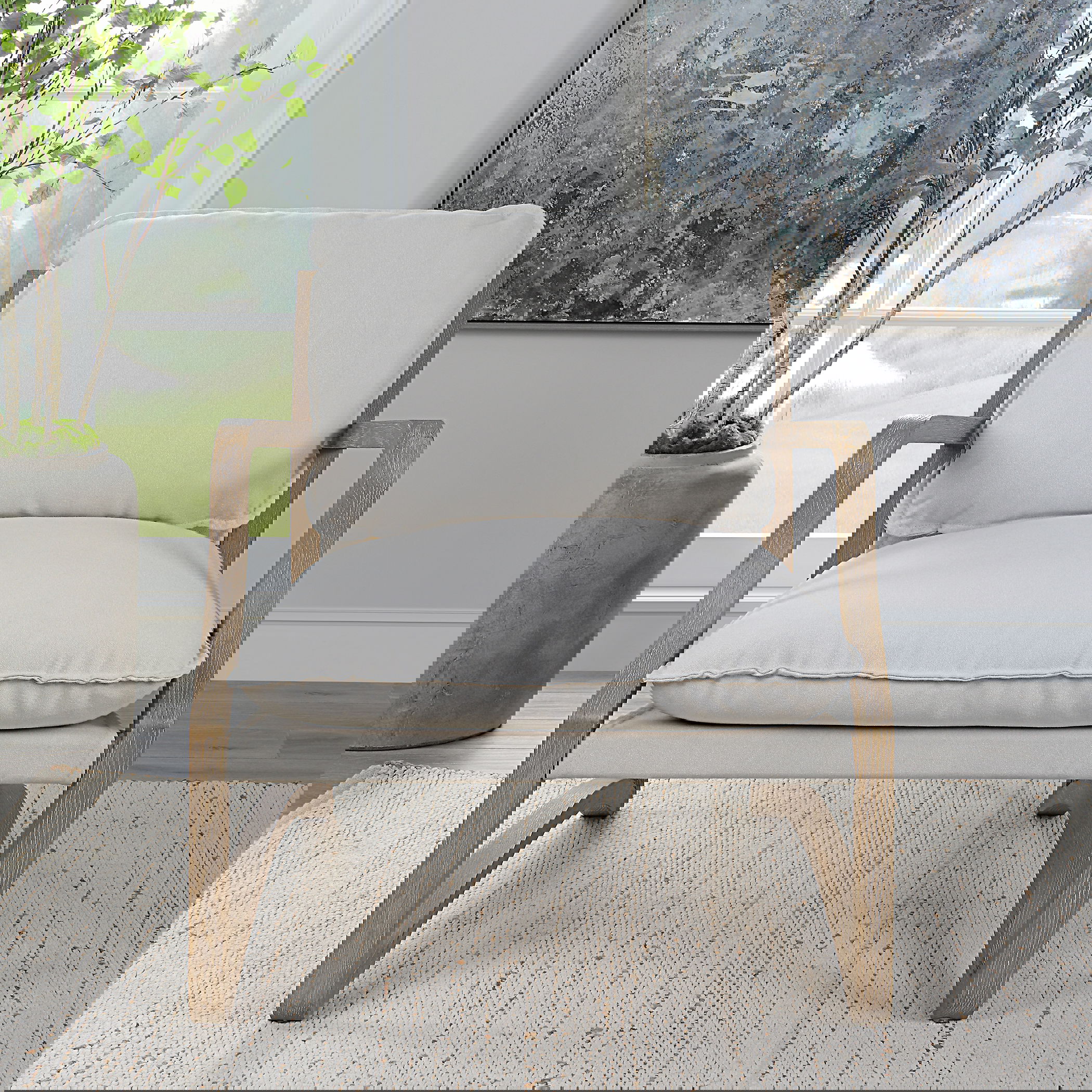 Melora Solid Oak Accent Chair large image 