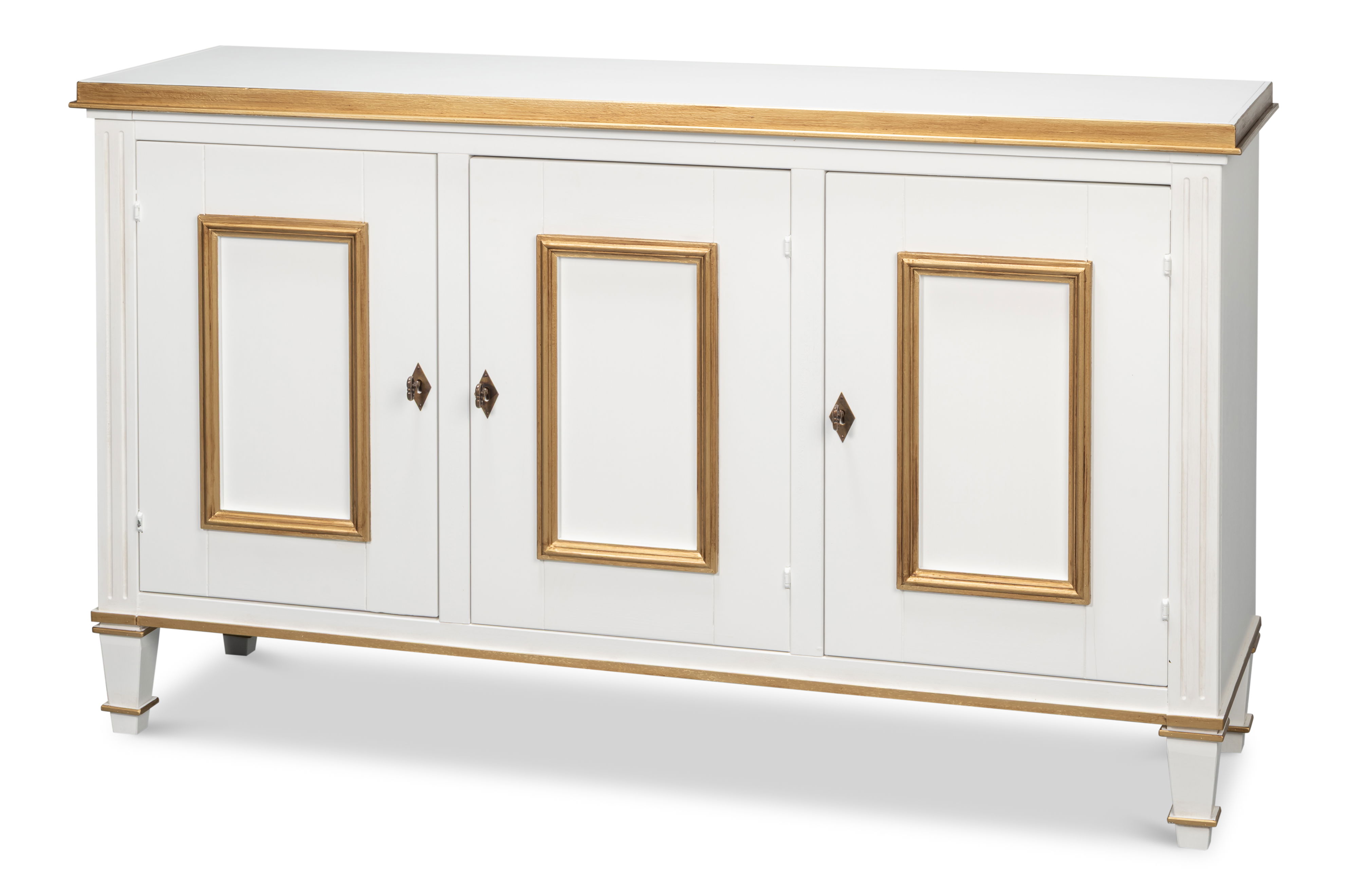Louis Xvi Buffet,Cotina White, Cabinets & Sideboard by Sarreid, 60" length x 18" width x 34" height View 1