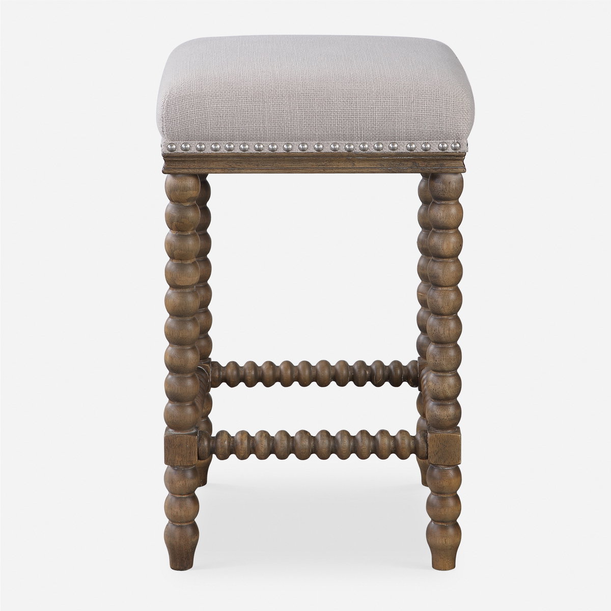 Pryce Wooden Counter Stool, Counter & Bar Stool by Uttermost, 15" width x 25.5" height x 15" depth View 1