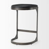 Tyson Backless 28in Seat Bar Stool | Black Leather with Black Metal, Counter & Bar Stool by Mercana, 17.25" length x 17.5" width x 28" height thumbnail 6