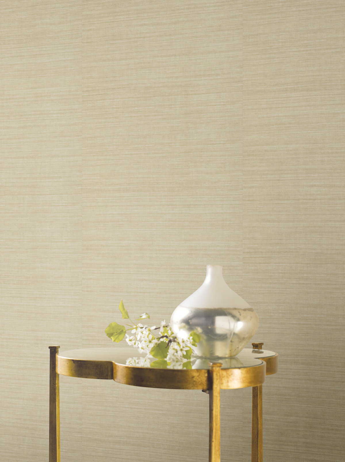 Silk Elegance Tan Wallpaper, by York Wall, 27' length x 2'3" width x 0.02" depth View 2