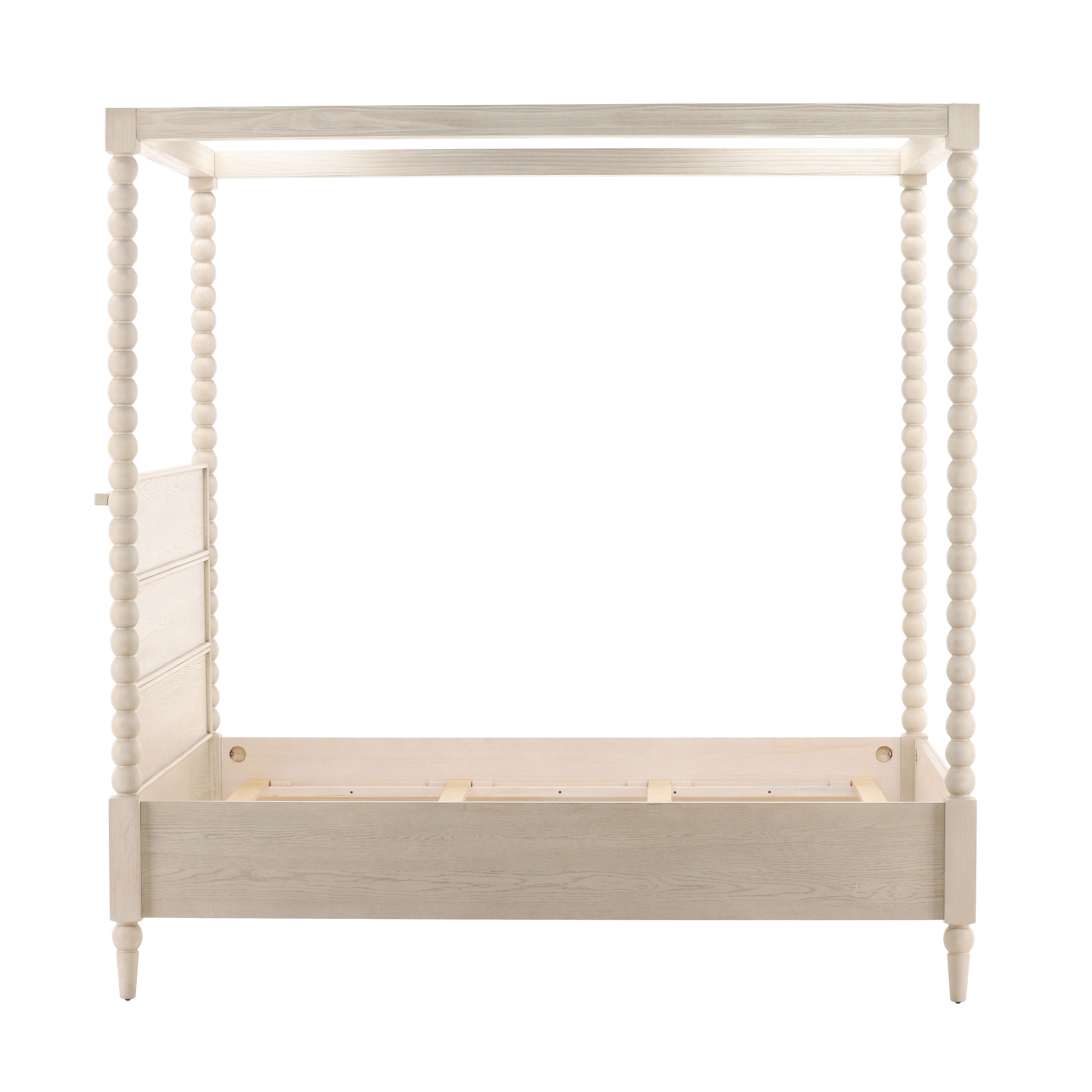 Marcellina Bed Queen Whitewash, by Dovetail, 64.5" width x 90" height x 87.3" depth View 3