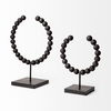 Tulane I (Small) 9L x 5W Black Beaded Broken Sphere Decorative Object thumbnail 5