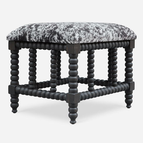 Rancho Faux Cow Hide Small Bench