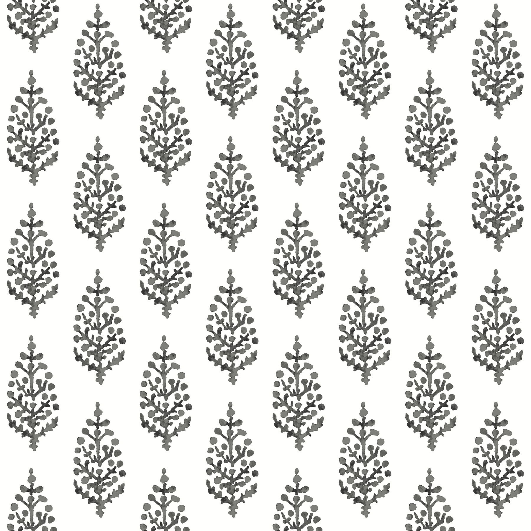 Paisley on Calico Black & White Wallpaper large image 