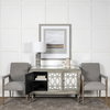 Palisades Curved Back Dining Side Chair | Grey Fabric with Brown Wood, Dining Chair by Mercana, 23.75" length x 28" width x 36" height thumbnail 2