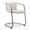 Freeman Chrome Frame Dining Chair Blended Cream - Set Of Two, by Moe's Home, 22" width x 30" height x 24" depth thumbnail 3
