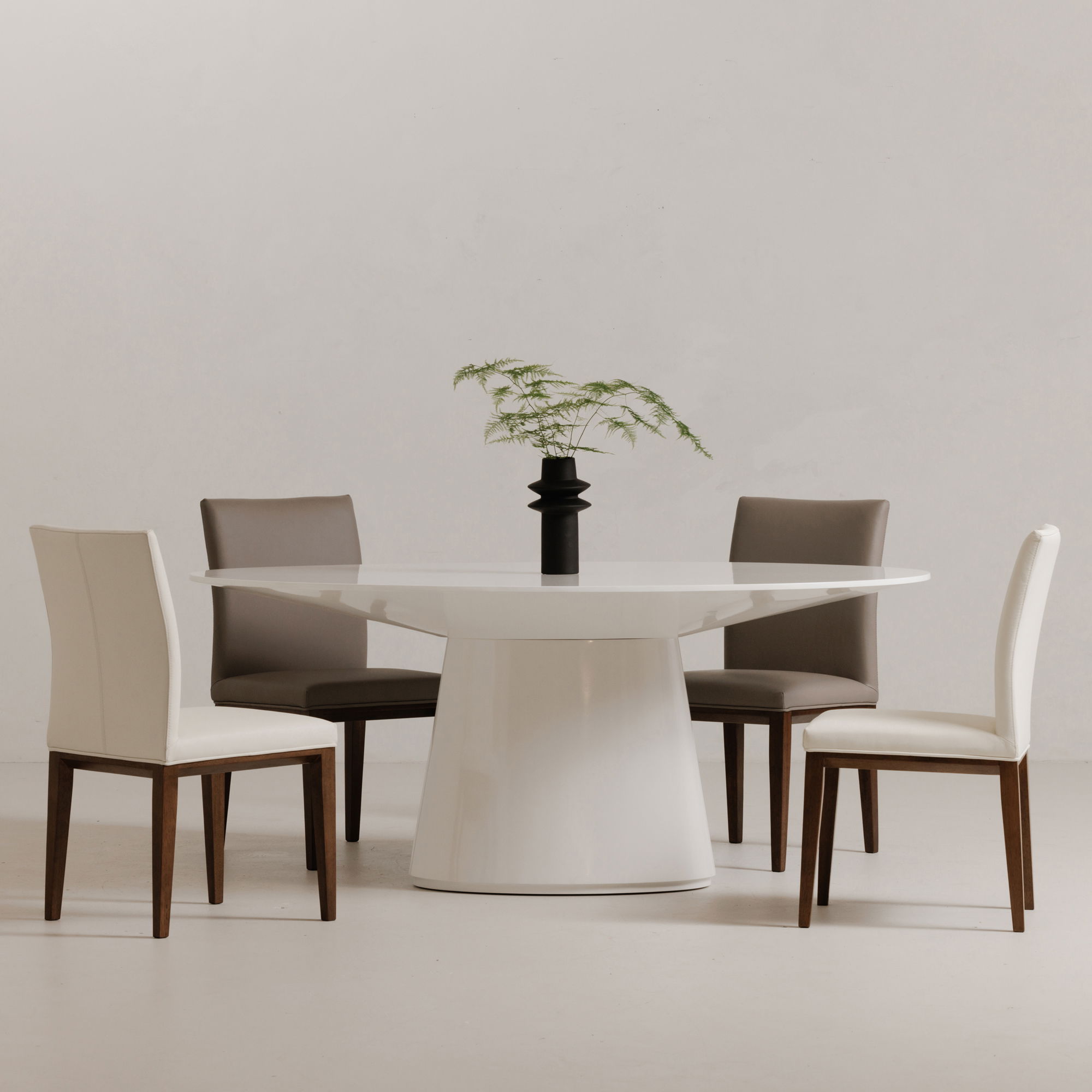 Otago Oval Dining Table White large image 