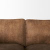 Brooks  Cognac Brown Faux Leather Three Seater Sofa with Medium Brown Wooden Legs thumbnail 11
