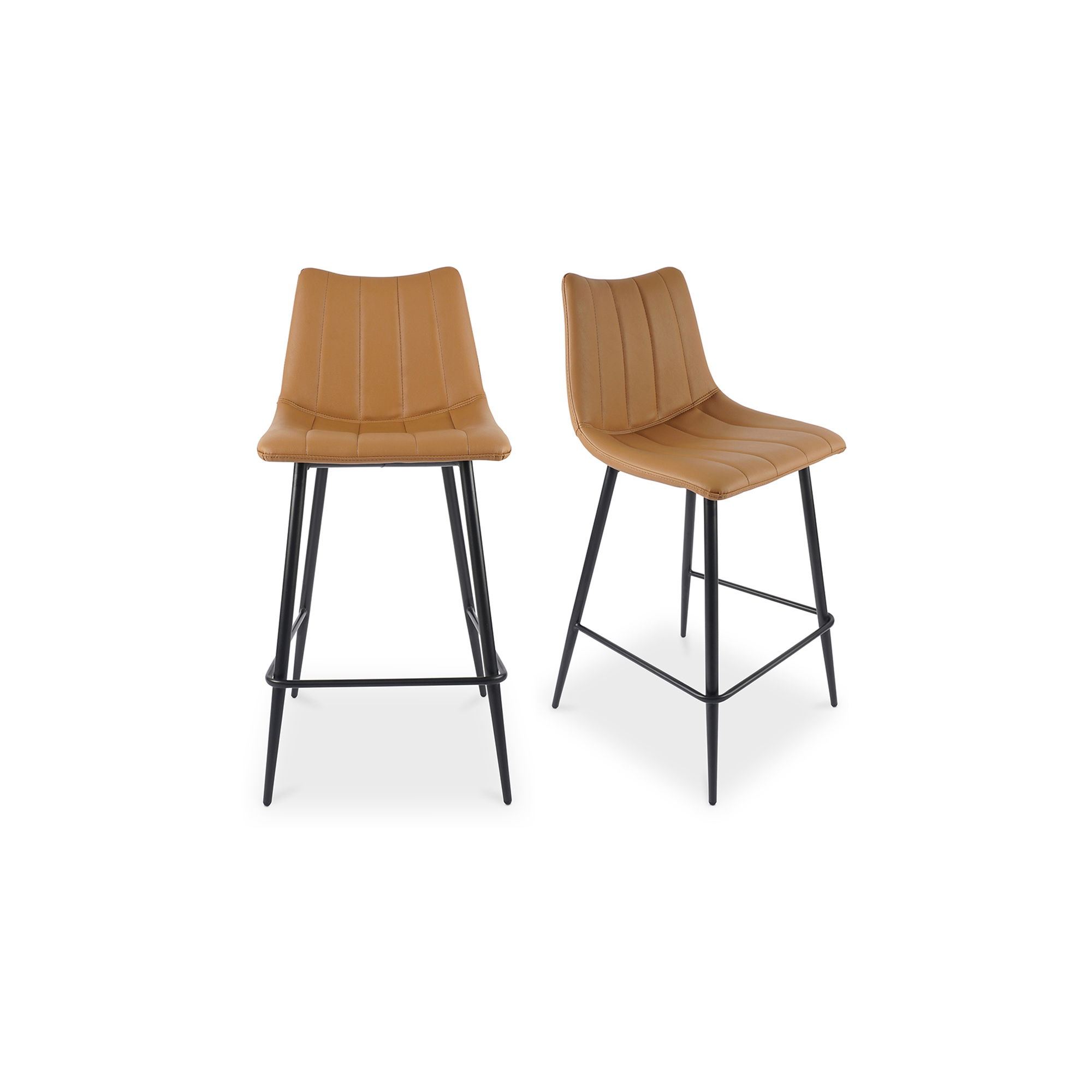 Alibi Counter Stool Tan - Set Of Two, Counter & Bar Stool by Moe's Home, 17.7" width x 37" height x 20" depth View 2