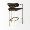 Parker Brown Faux Leather Seat Gold Metal Counter Stool, Counter & Bar Stool by Mercana, 19" length x 19.75" width x 36" height thumbnail 6