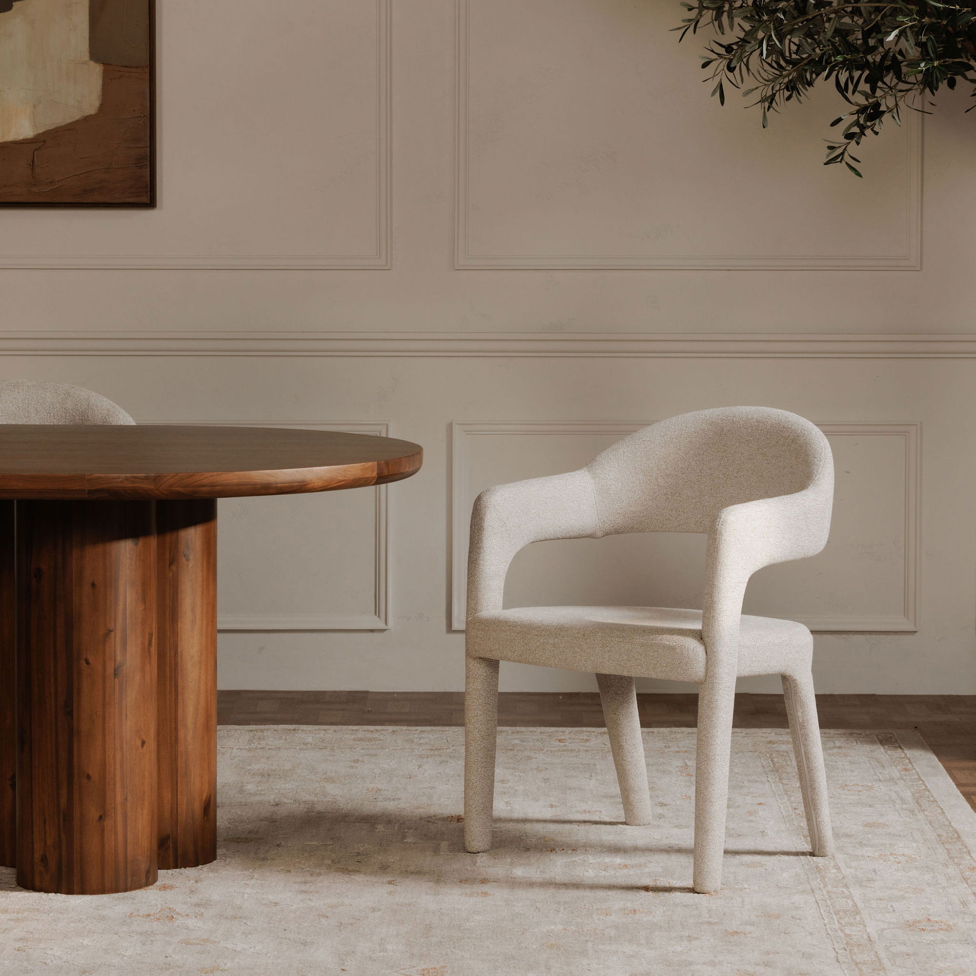 Martens Dining Chair Beige, by Moe's Home, 23.6" width x 31.9" height x 22.6" depth View 7