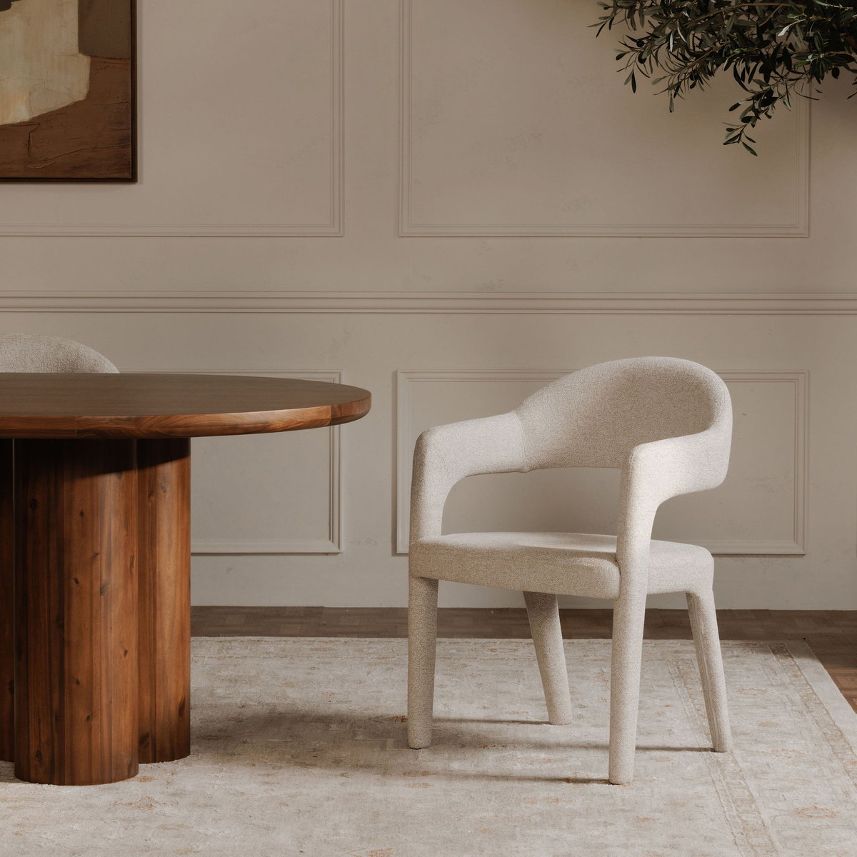 Martens Dining Chair Beige, by Moe's Home, 23.6" width x 31.9" height x 22.6" depth View 7