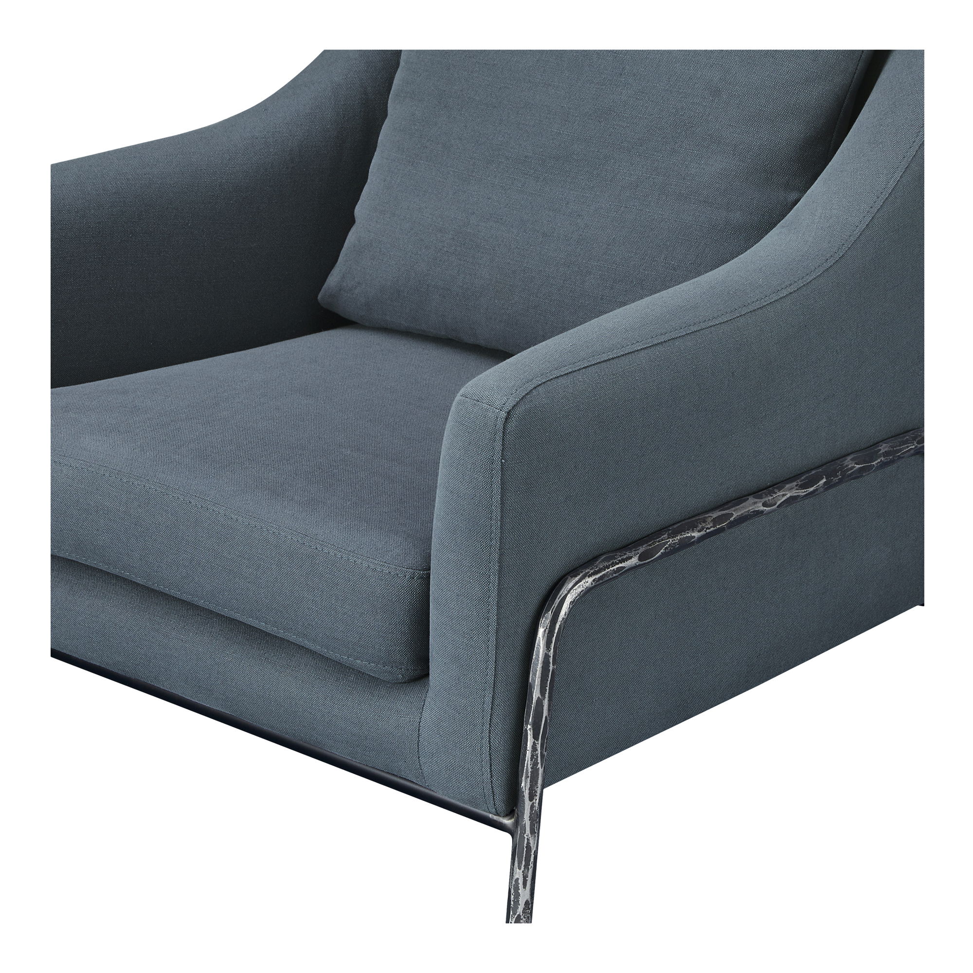 Archer Accent Chair Slate Blue Linen Blend large image 