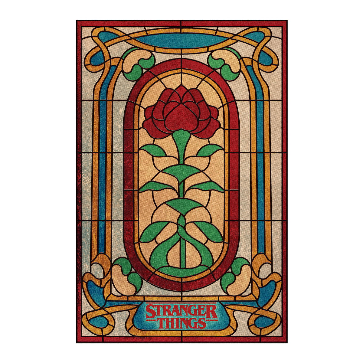 Stranger Things Creel House Rose Window Xl Giant Peel & Stick Wall Decal, by York Wall, 2'2.4" length x 3'0.5" width x 0.02" depth