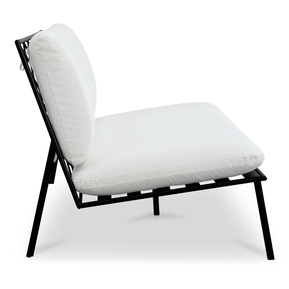 Salma Outdoor Sofa White, Sofas & Sectional by Moe's Home, 60" width x 33.5" height x 35.5" depth View 3