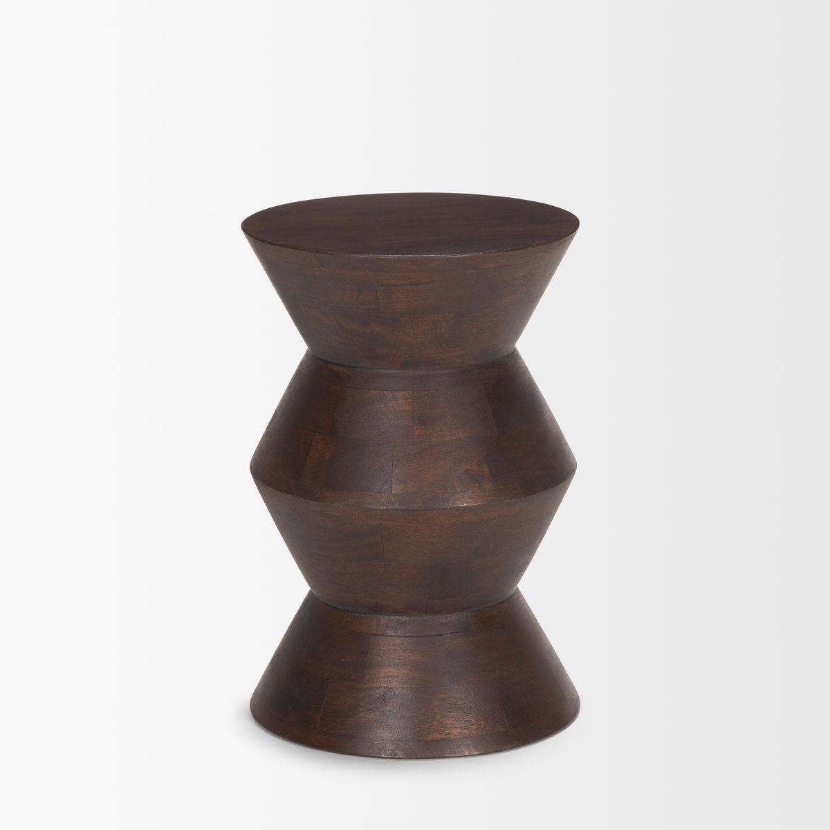 Odessa Dark Brown Wood Accent Table, Side & End Table by Mercana, 12" length x 12" width x 17.5" height View 4