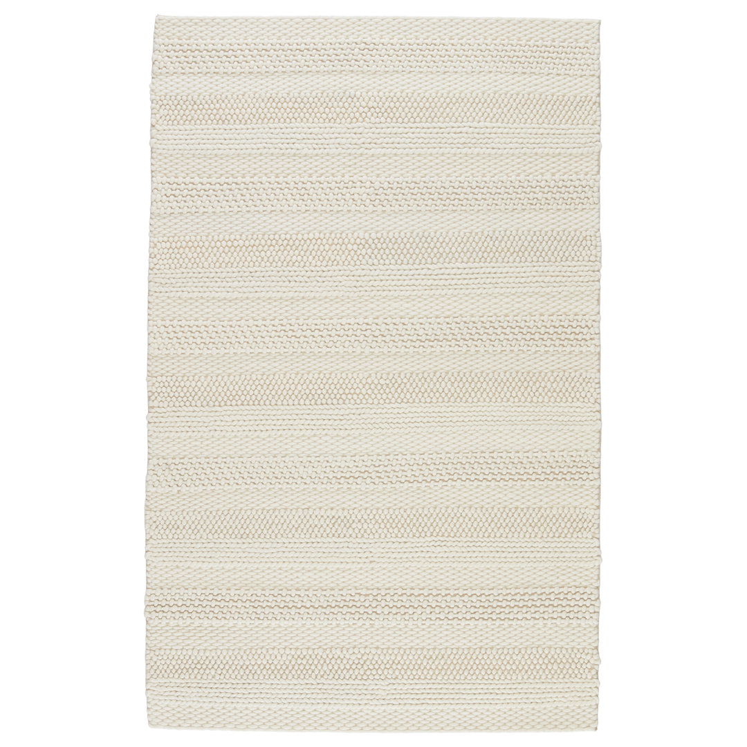 Lagom Handmade Solid Ivory Area Rug (5'X8') large image 