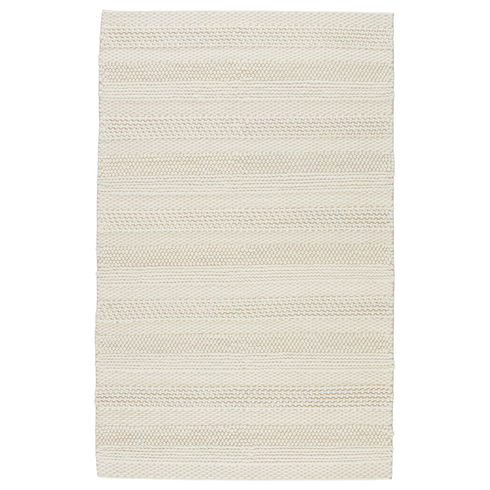 Lagom Handmade Solid Ivory Area Rug (5