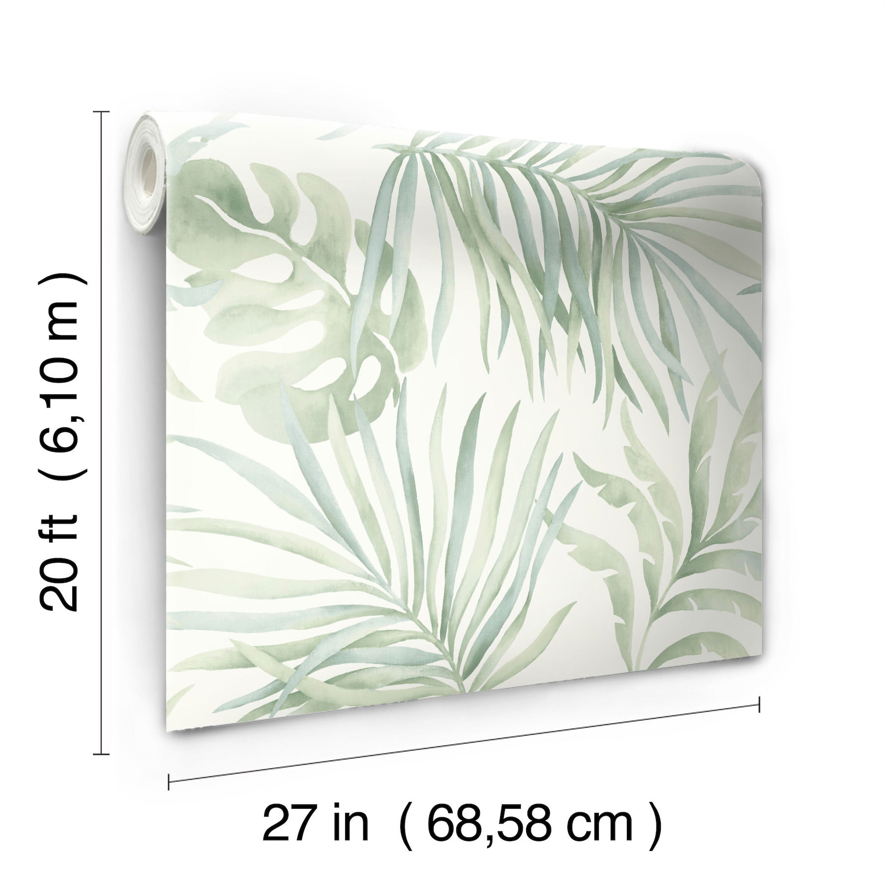Paradise Palm Aloe Peel & Stick Wallpaper large image 