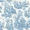 Country Life Toile Blue Peel & Stick Wallpaper, by York Wall, 16'6" length x 1'8.5" width x 0.02" depth thumbnail