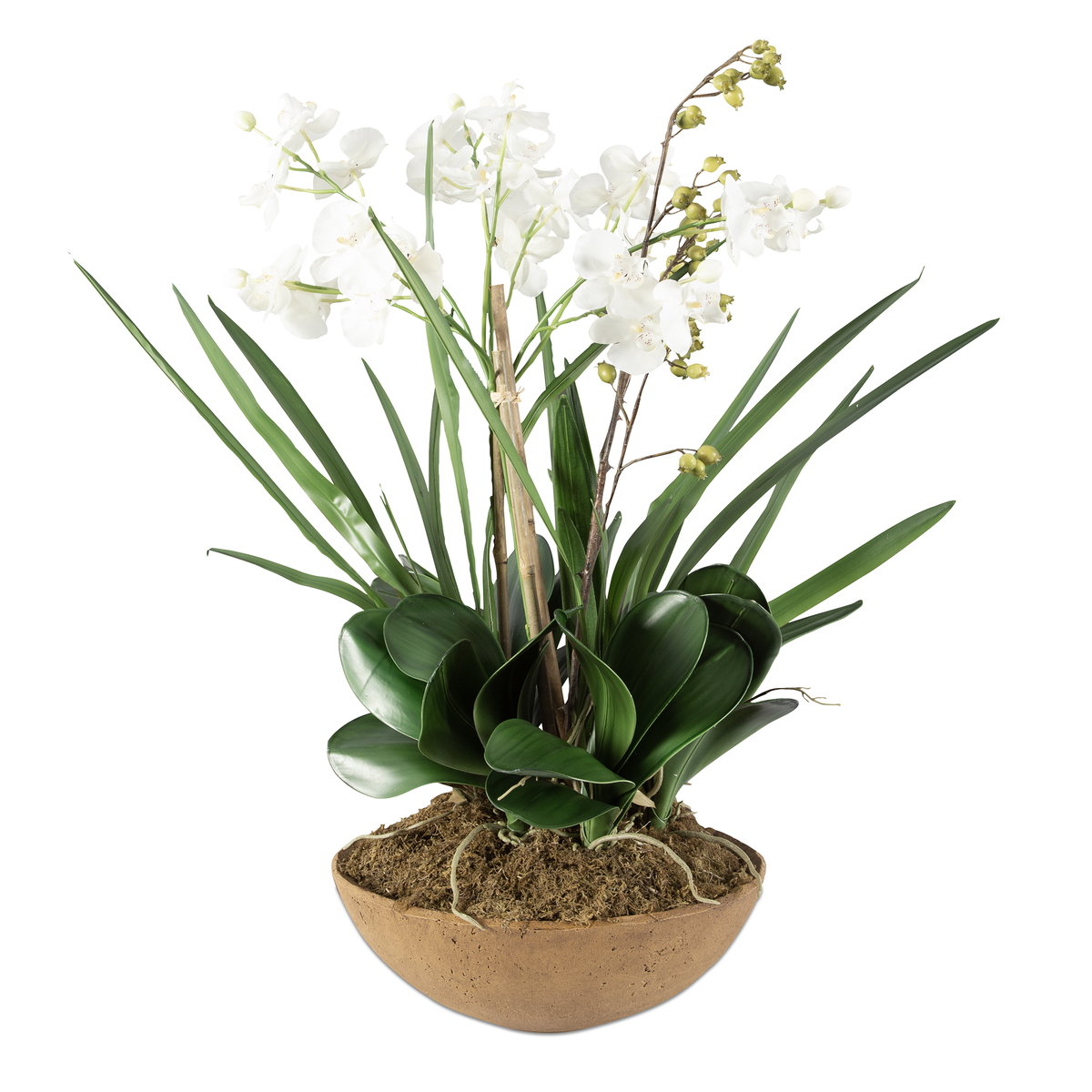 Moth Orchid Planter, Artificial Plants & Flower by Uttermost, 18.5" width x 33.5" height x 18.5" depth View 1