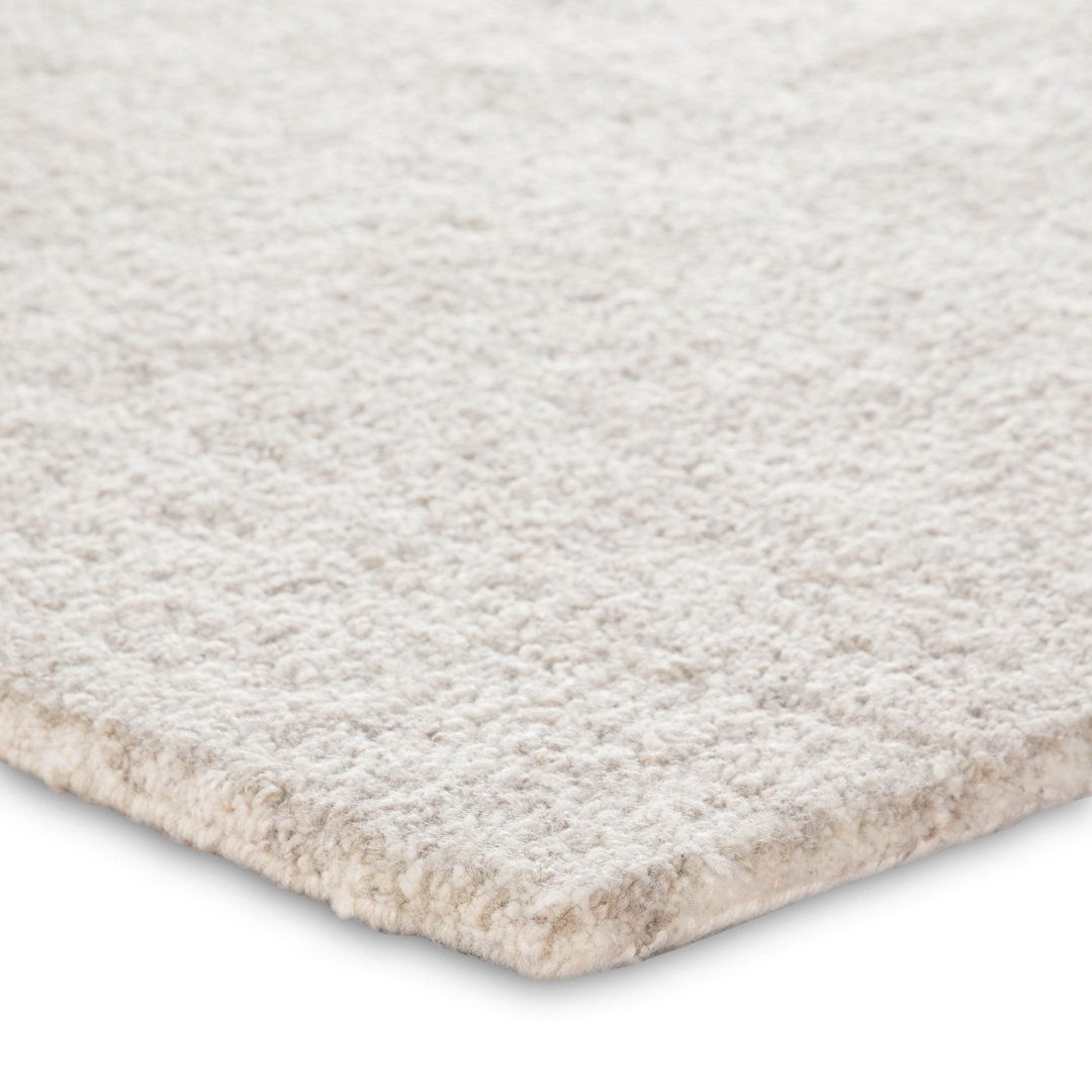 Richmond Solid Hand-Tufted Wool Ivory/Gray Area Rug large image 