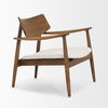 Haggen Medium Brown Oak Wood with Cream Fabric Accent Chair thumbnail 6