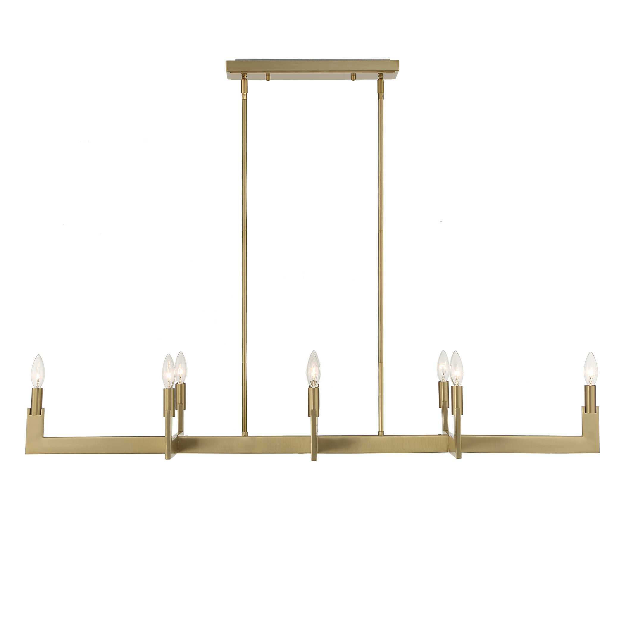Cordoba 8 Light Linear Chandelier, Ceiling Light by Uttermost, 51.5" width x 8.5" height x 14.25" depth View 5