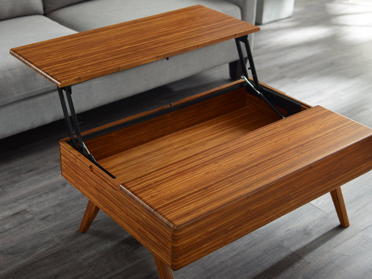 Rhody Lift Top Coffee Table, Amber, Living Room by Greenington, 26" length x 36.75" width x 16" height View 5
