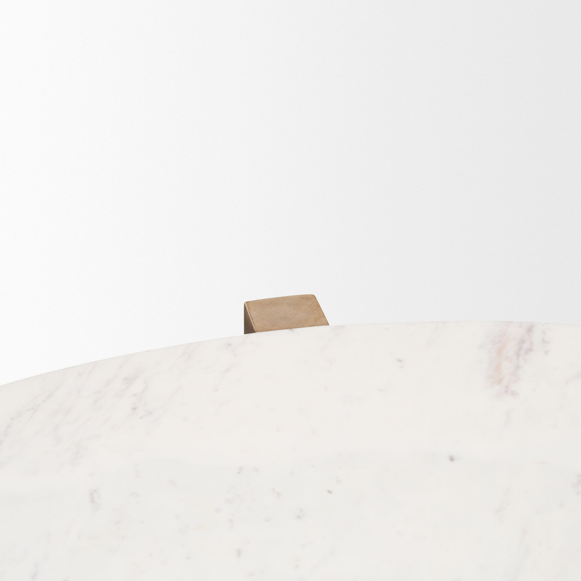 Bianca Light Brown Wood with Round Marble Top Coffee Table large image 
