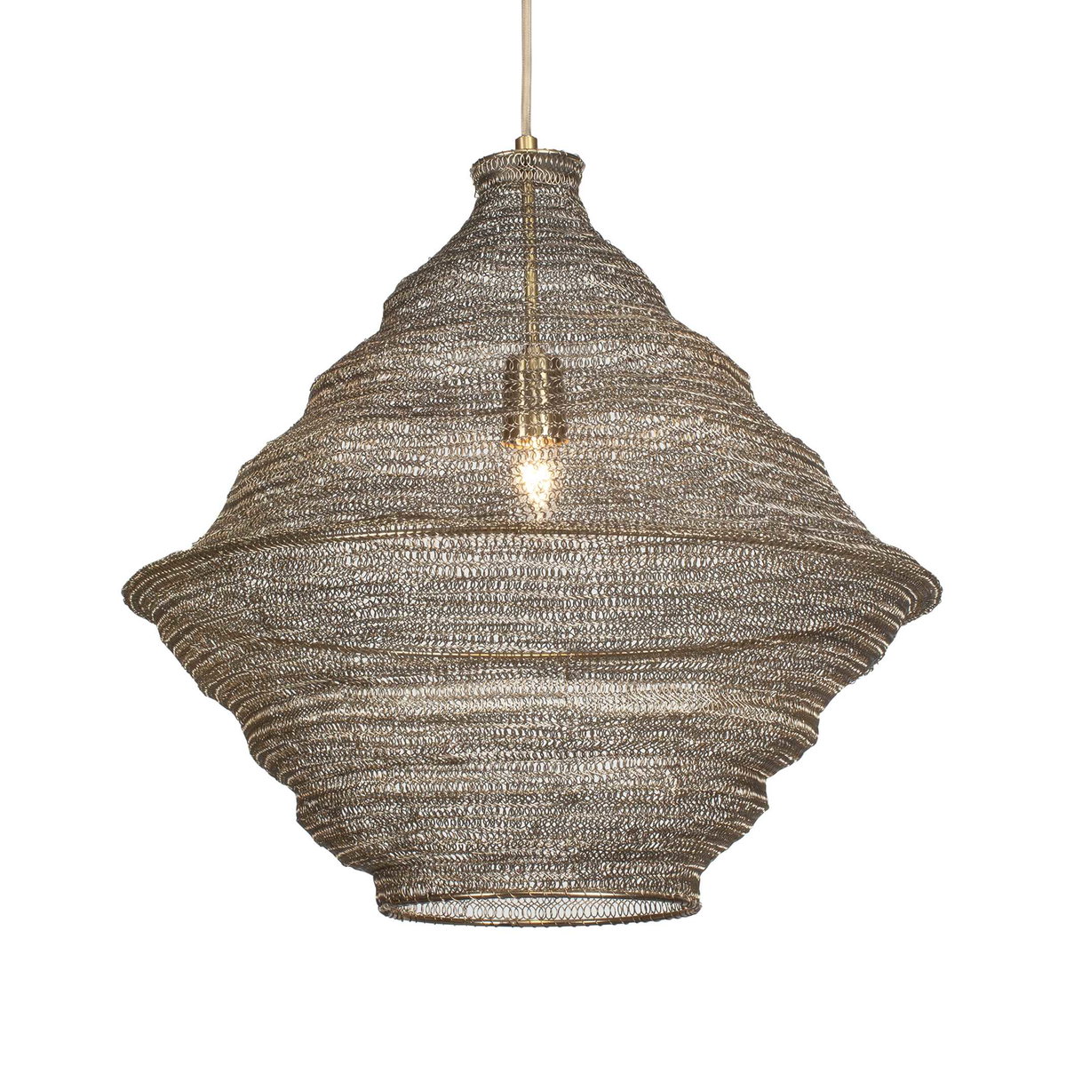 Sigh Woven Brass 1 Light Pendant, by Uttermost, 1'8" width x 1'8.6" height x 1'8" diameter x 1'8" depth View 1