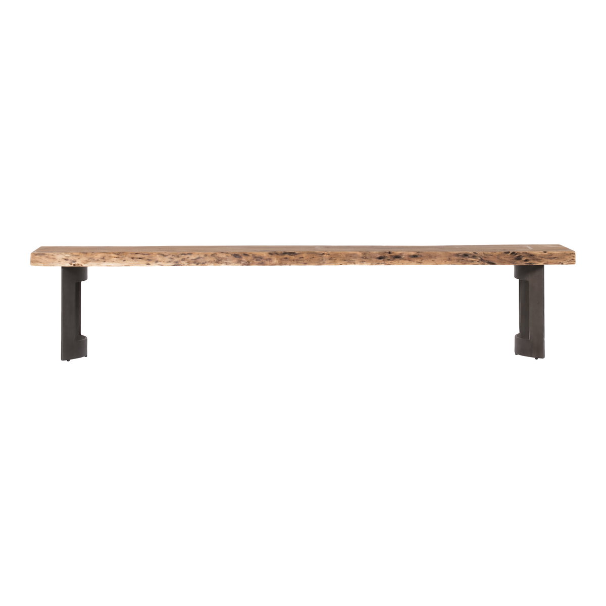 Bent Bench Large Brown, Benche by Moe's Home, 108" width x 18" height x 15" depth View 1