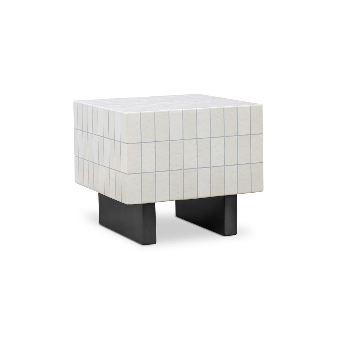 Farren Outdoor Side Table Cream, Outdoor Table by Moe's Home, 1'8" width x 1'6" height x 1'8" depth View 2
