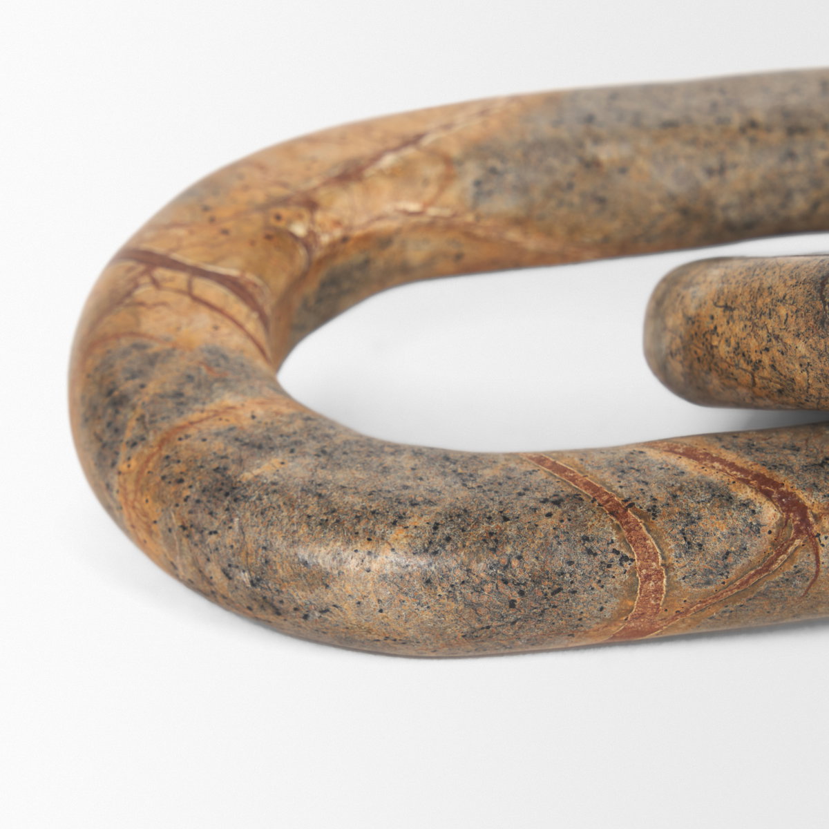 Reinir Red-Brown Marble Chain Link Decorative Object, by Mercana, 14" length x 4" width x 0.94" height View 11