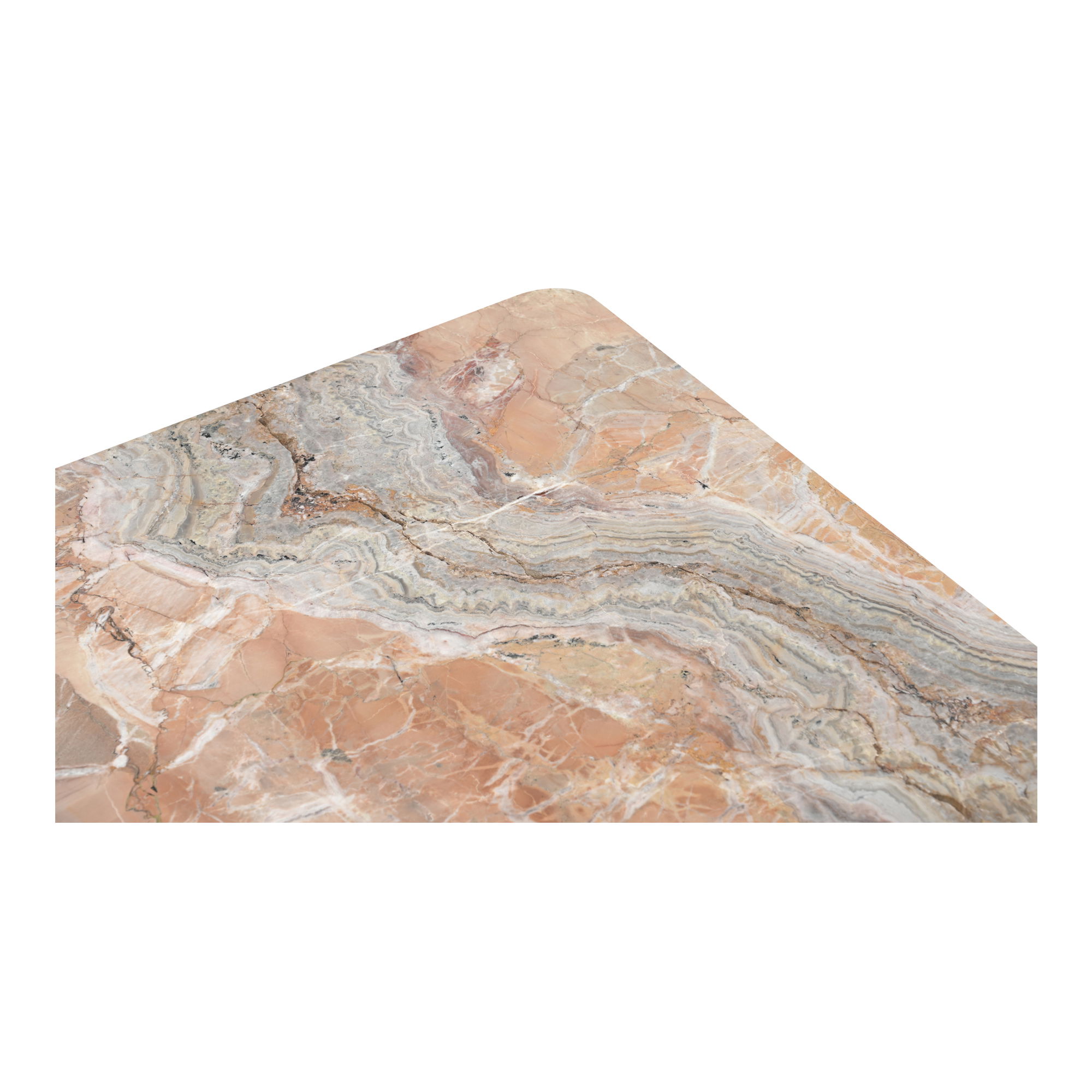 Segment Coffee Table Orange Levante Marble, by Moe's Home, 35.5" width x 13" height x 35.5" depth View 6