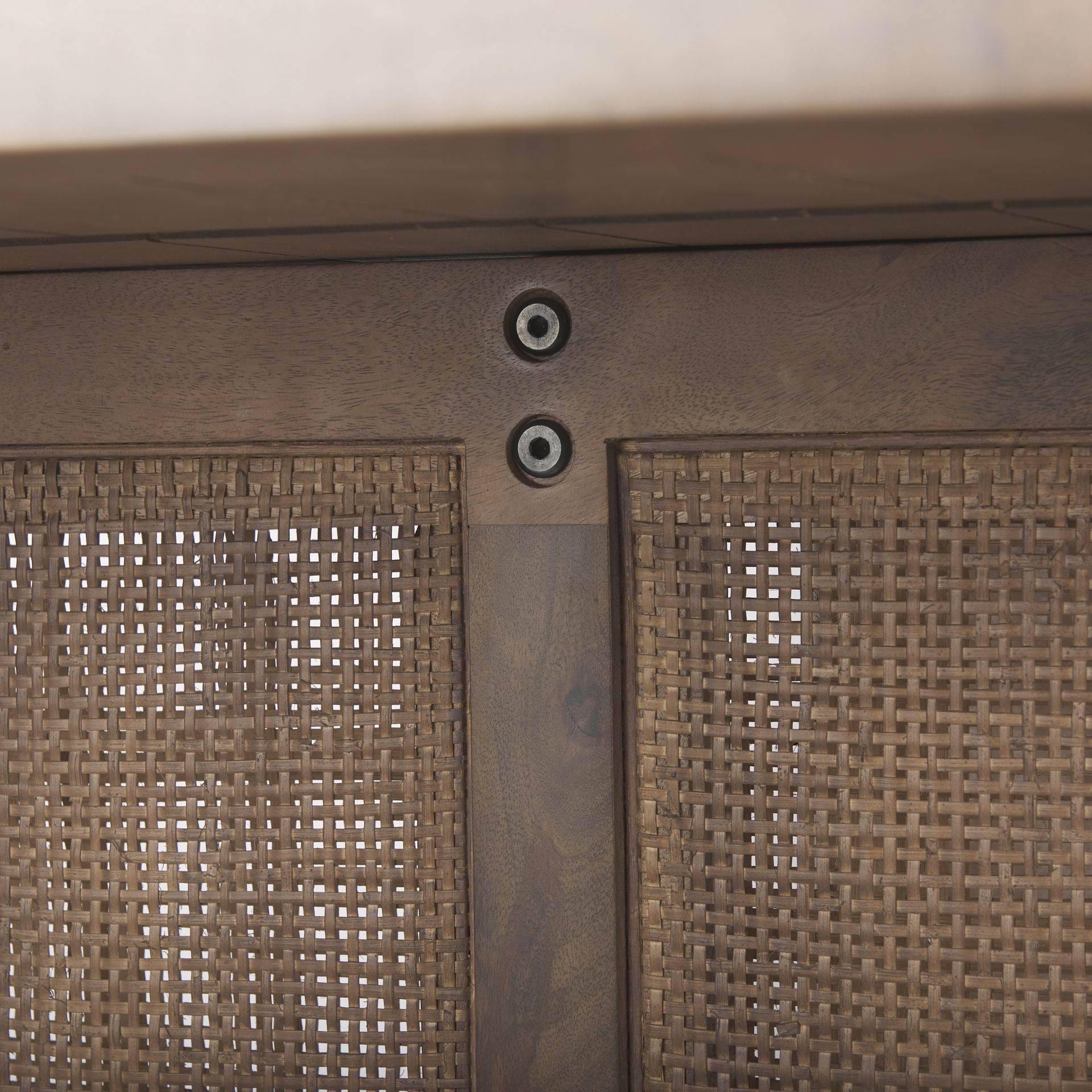 Grier 84' Medium Brown Wood with Cane Dining Table, by Mercana, 84" length x 38" width x 30" height View 6