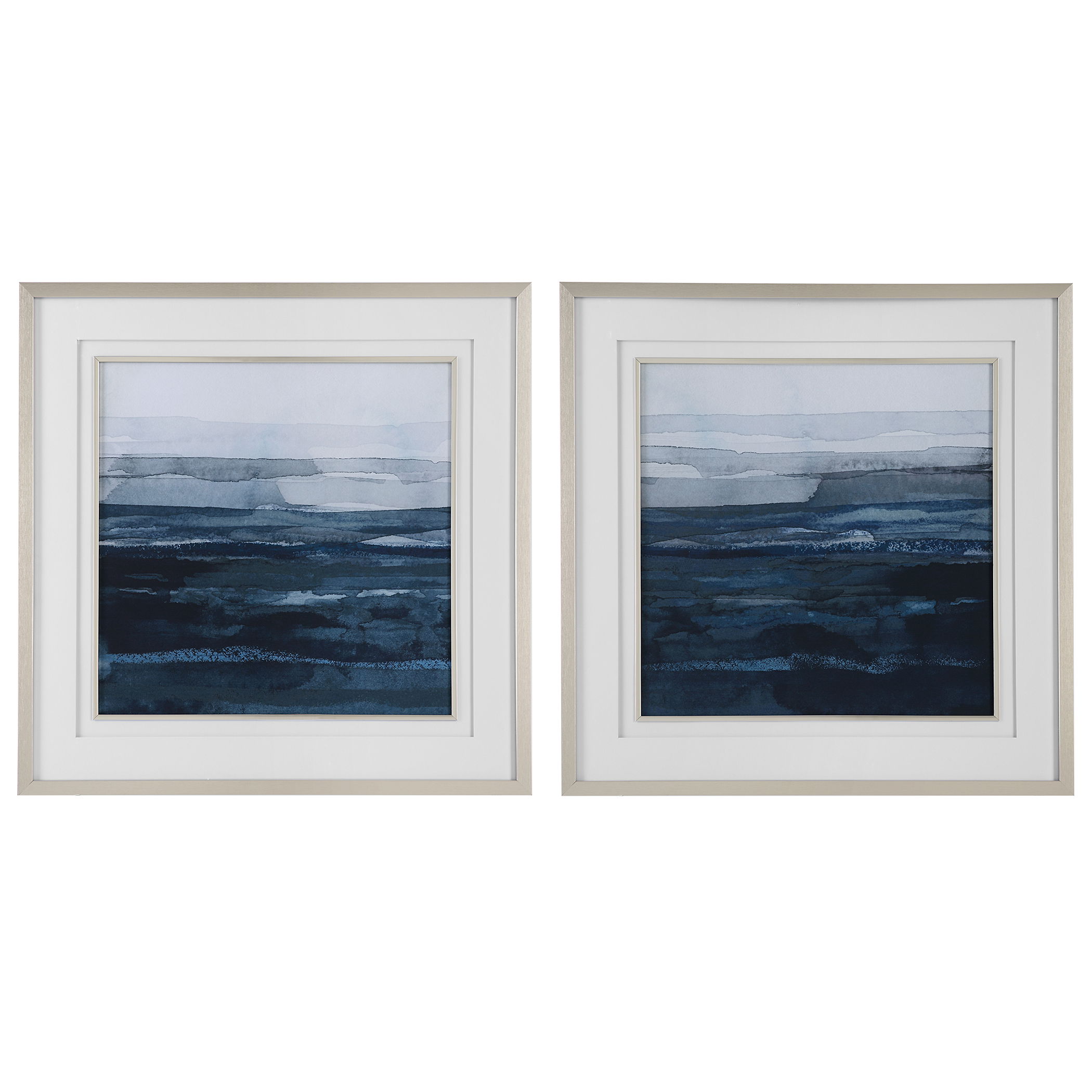 Rising Blue Abstract Framed Prints Set/2 large image 