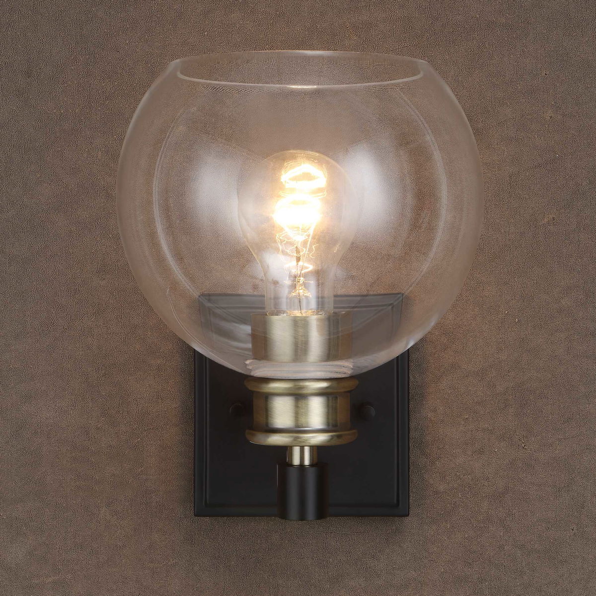 Kent Edison 1 Light Sconce, by Uttermost, 7" width x 9.25" height x 7.5" depth View 2