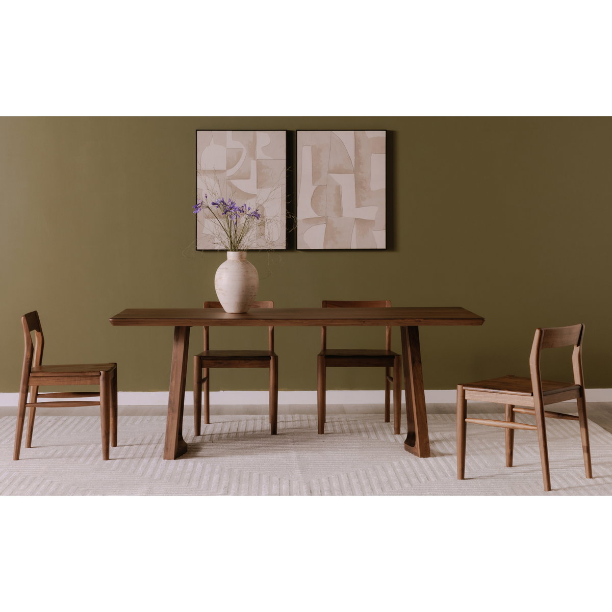 Owing Dining Chair Walnut Brown - Set Of Two, by Moe's Home, 19.5" width x 30" height x 20" depth View 9