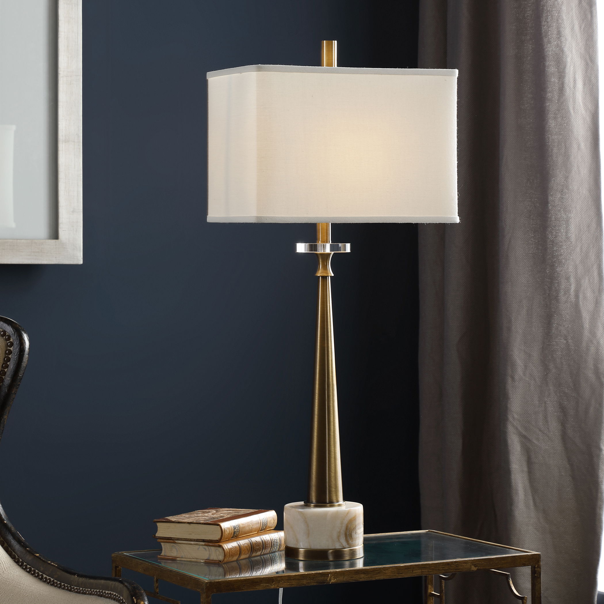 Verner Tapered Brass Table Lamp large image 