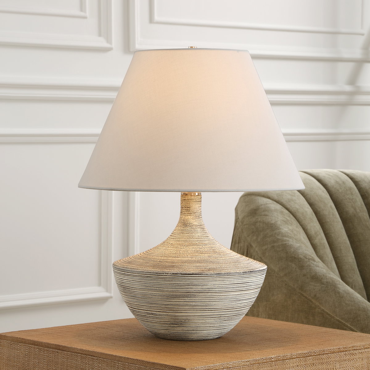 Carafe Ceramic Table Lamp, by Uttermost, 1'4" width x 1'8.5" height x 1'4" depth View 2