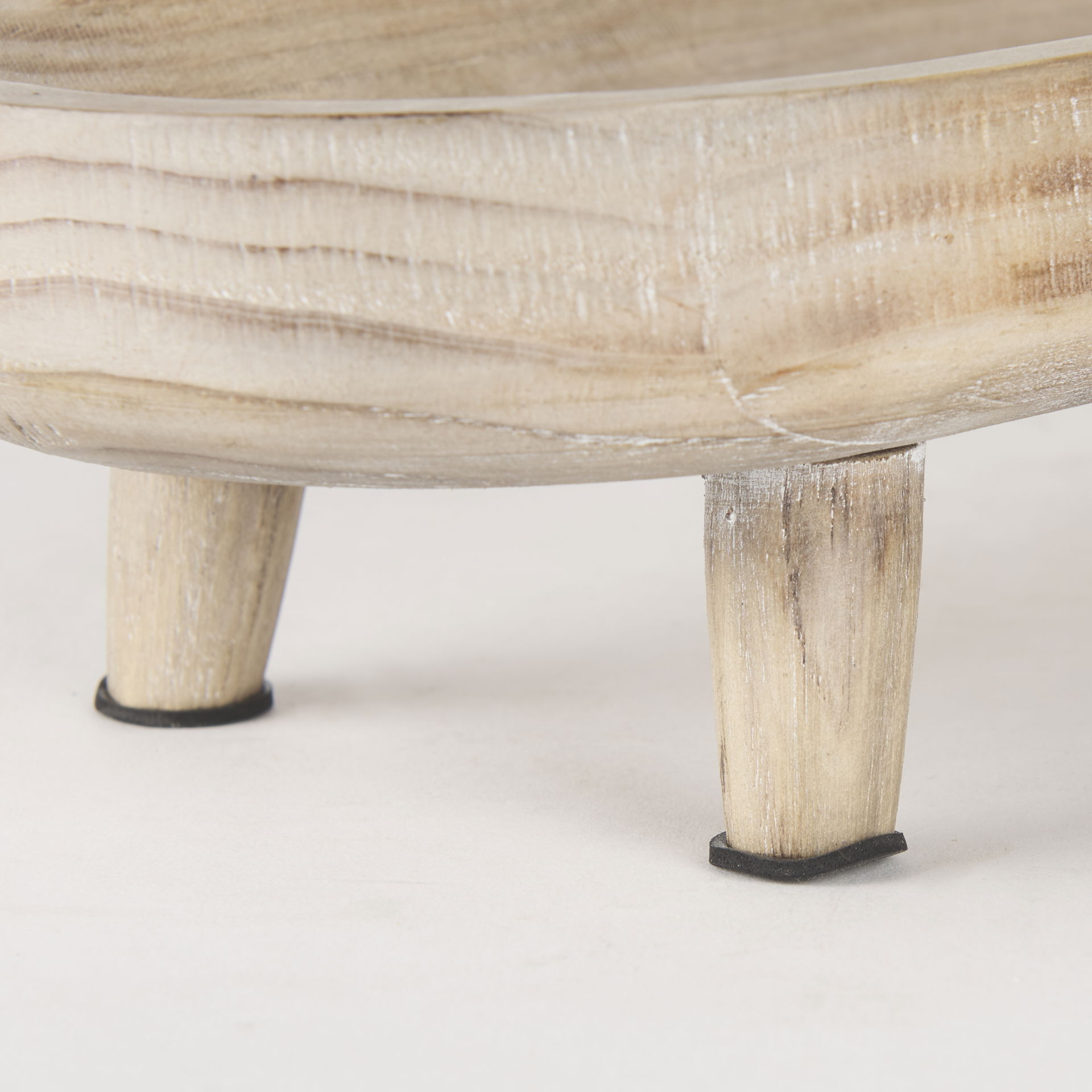 Carver Set of 2 Oblong White Washed Wood Footed Trays large image 