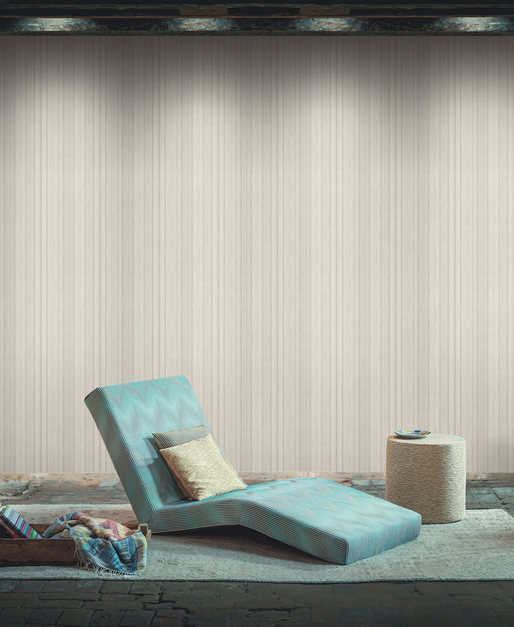 Striped Sunset Beige Wallpaper large image 