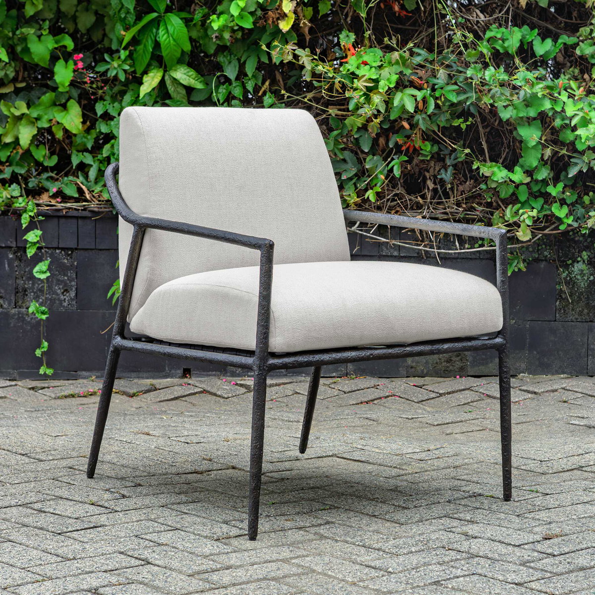 Thayer Outdoor Upholstered Lounge Chair, Outdoor Chair by Uttermost, 2'2" width x 3'2.3" height x 2'5" depth View 2
